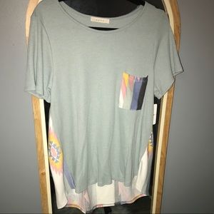 NWT Pale Blue Top with Aztec Back Detail SZ-M